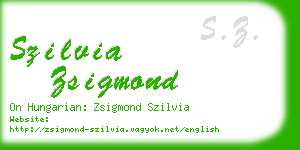 szilvia zsigmond business card